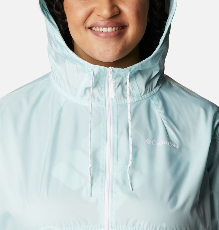 Columbia Flash Forward Windbreaker Jakke Dame Mint Hvite | Plus Size 41926W